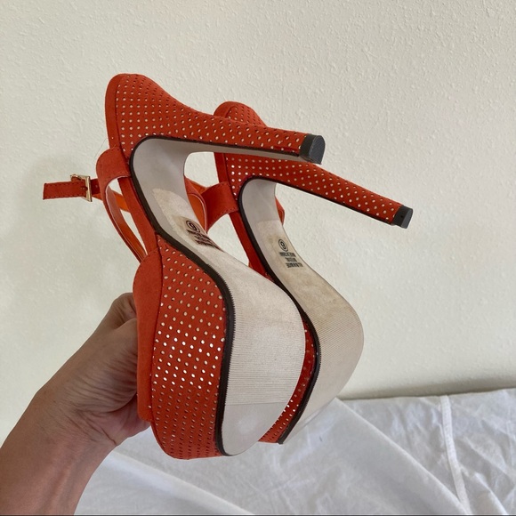 Heart in D Orange Gold platform High Heel Size 6 - Picture 16 of 17